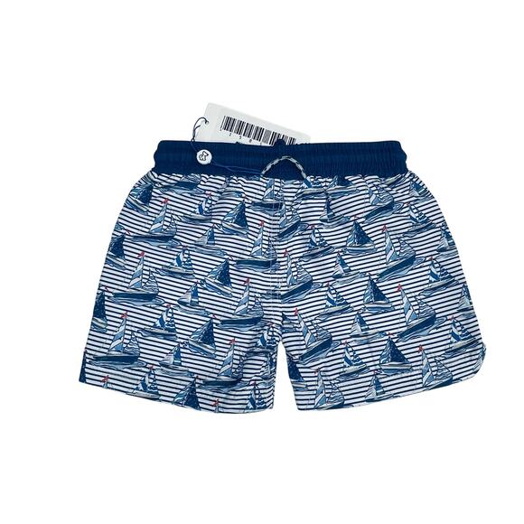 NWT Prodoh Size XS (7/8) Boogie Board Shorts in Sailboat & Stripes - Picture 2 of 5